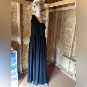Black one shoulder maxi dress